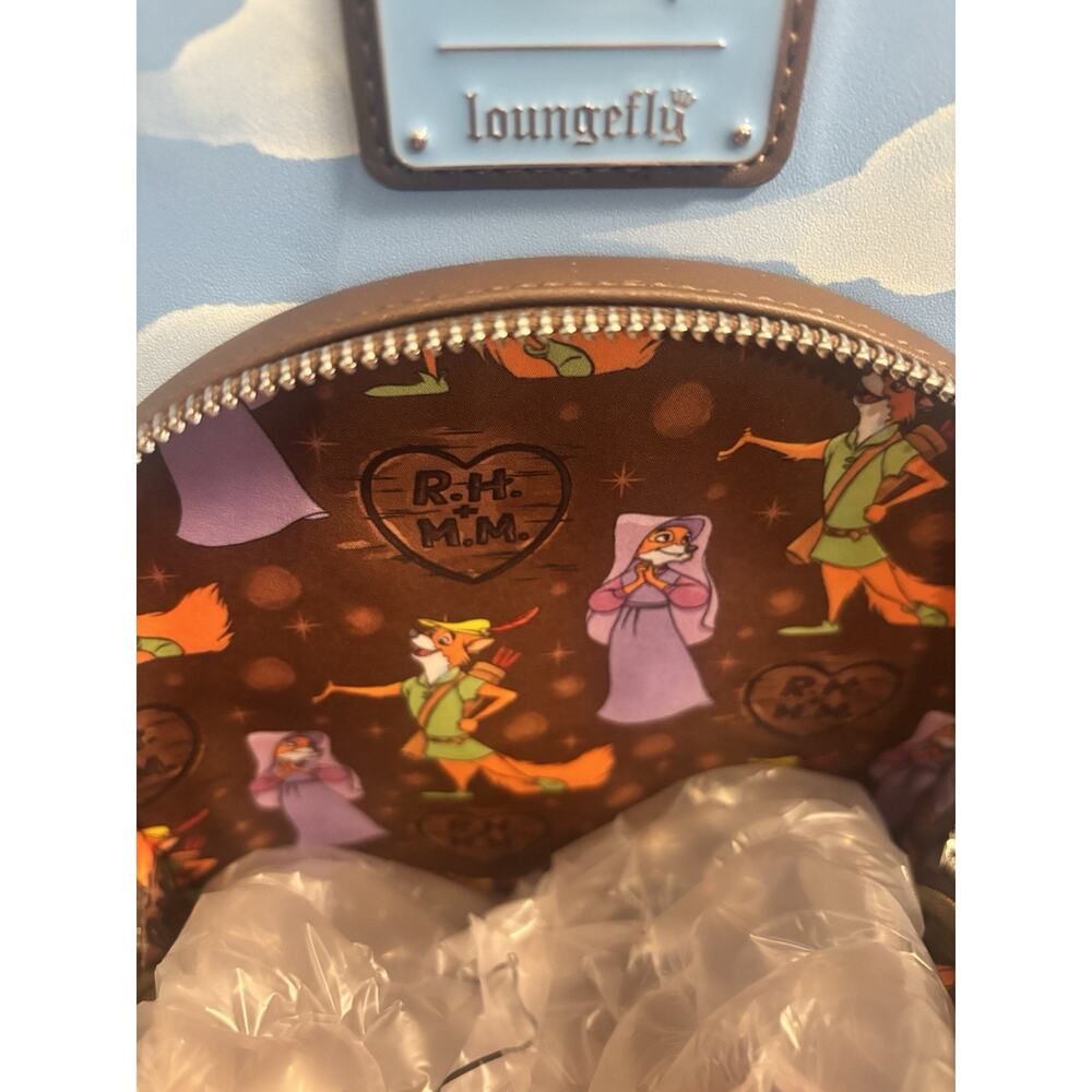 Disney Loungefly Robin Hood And Maid Marian Mini Backpack NWT - Picture 5 of 6